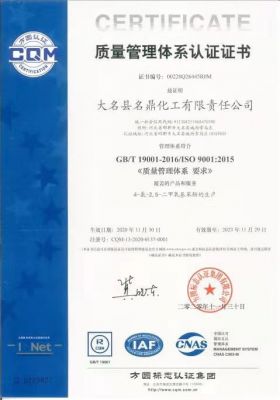 質(zhì)量管理體系認(rèn)證證書中文